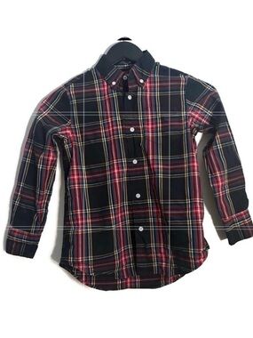 Crewcuts Stewart Tartan Long Sleeve Button Down Dress Shirt Boy’s Size 6-7